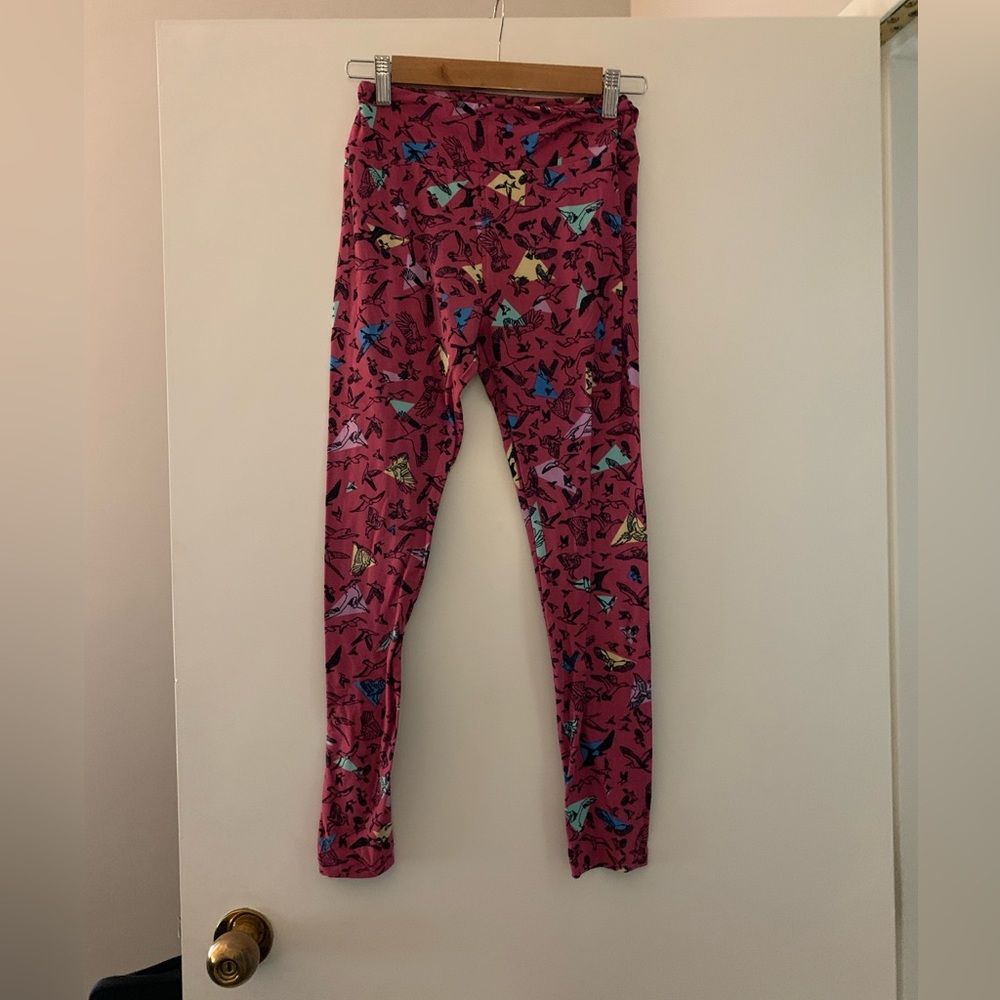 Lularoe one size leggings bird pattern